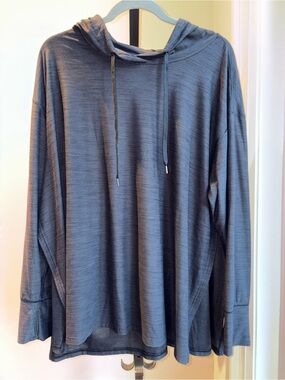 Old Navy Women's Long-Sleeve Hooded Go Dry Side-Slit Tee XXL Lightweight Shirt